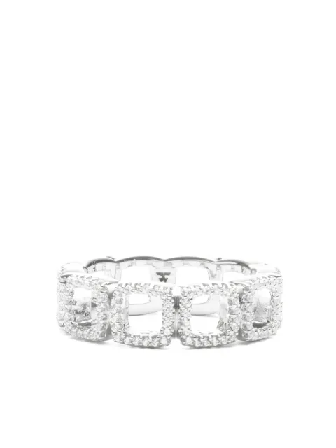 Tom Wood square-link zirconia ring Silver R76ABCZ01S925