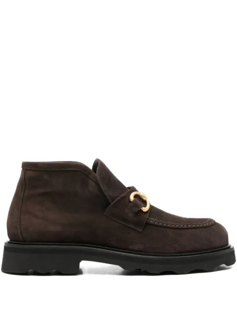 Pomme D´Or chain-embellished suede ankle boots Brown 2213CAMOSCIO