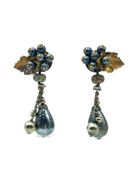 Jennifer Gibson Jewellery 1970s Statement floral-motif earrings Gold JGJMETALLICERG