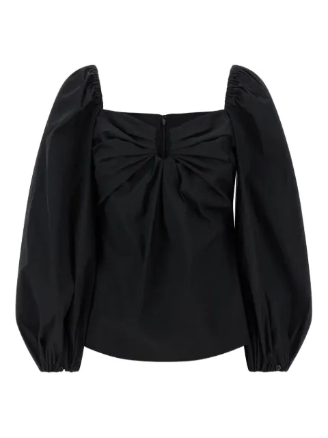 Carolina Herrera puff-sleeve ripple top Black P2511N210SCT