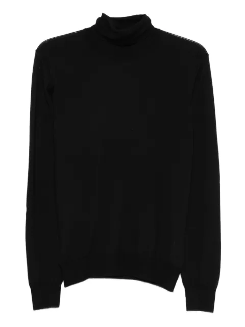 Barba turtleneck ribbed-hem sweater Black 1319057531