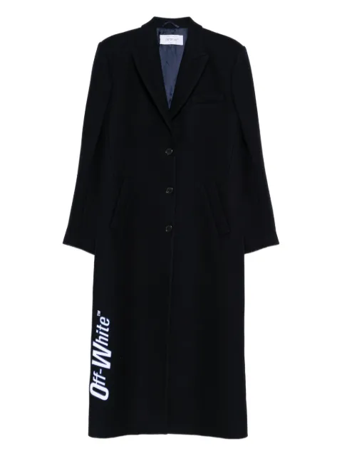 Off-White logo-detail coat Blue OWER02JF25FAB0014801