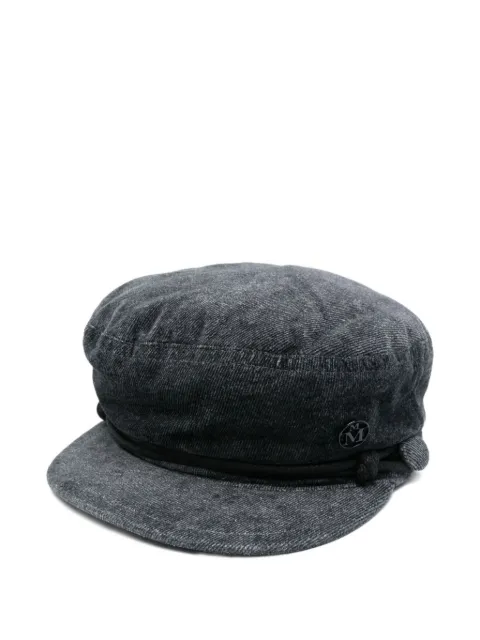 Maison Michel logo-plaque beret Grey 2213098001