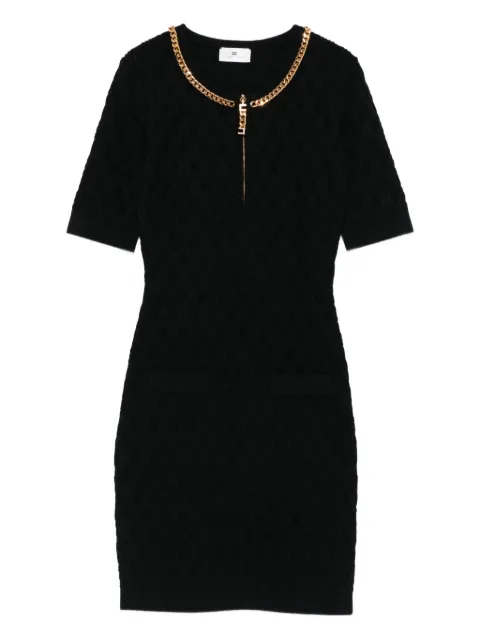 Elisabetta Franchi mini chain-link detail knit dress Black AM20B56E2