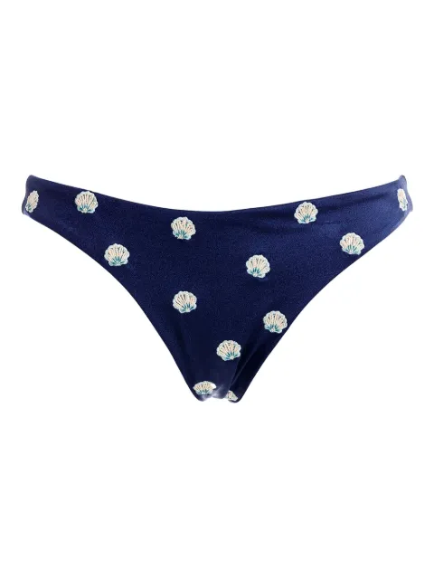 Agua Bendita shell-print bikini bottoms Blue 19719