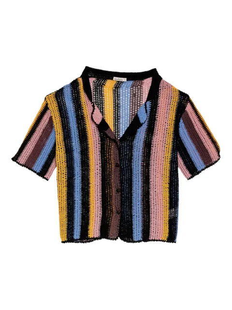 Agua Bendita Axel stripe crochet shirt Blue 19358