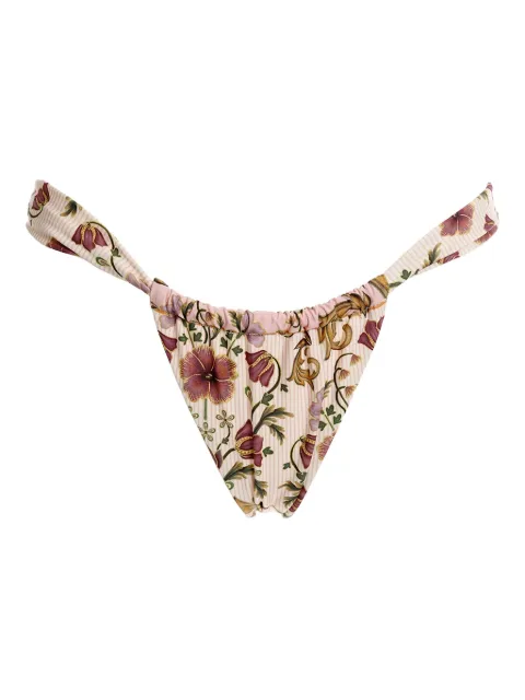 Agua Bendita ruffled floral-print bikini bottoms Neutrals 19997