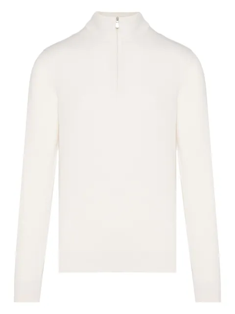 Barba zip-neck cashmere sweater White 1559055526