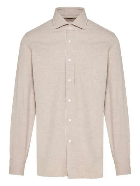 Barba long-sleeve button-down shirt Neutrals K4U13P0150058