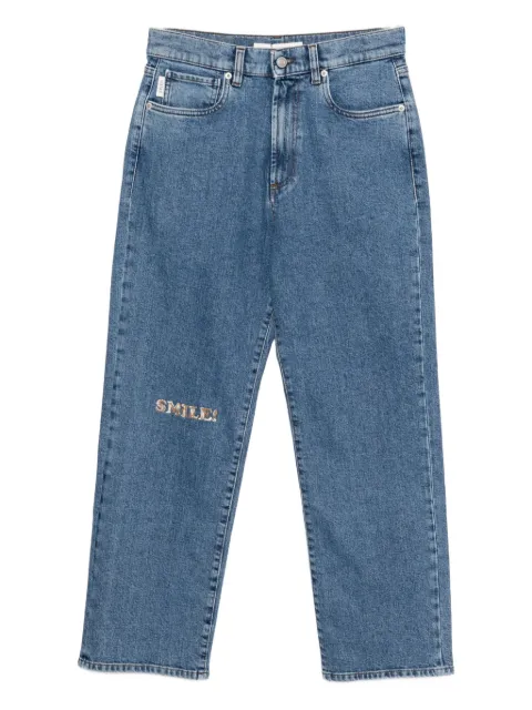 Joshua Sanders slogan-embroidered jeans Blue JS35B1569
