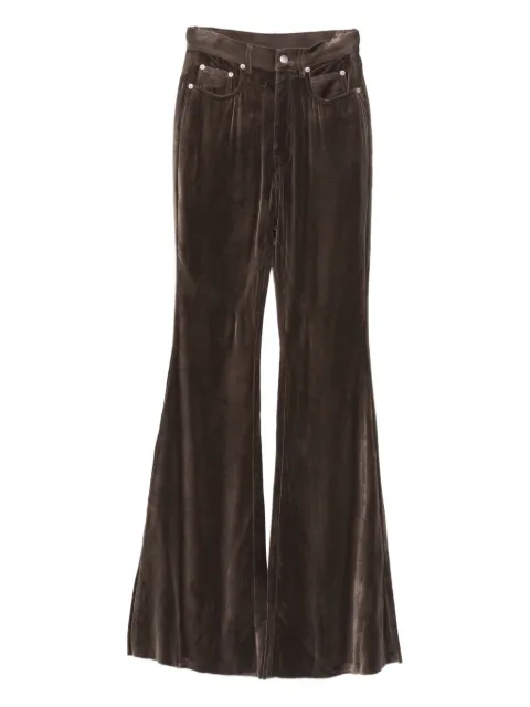 Rick Owens velvet flared trousers Brown RP02E4329V