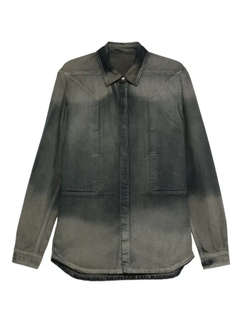 Rick Owens button-down denim shirt Grey RU02E1237DKDEG