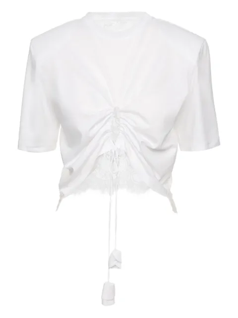 Ana Radu lace-trimmed cinched top White 46464