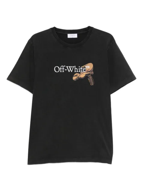 Off-White logo-print graphic T-shirt Black OMAA027F25JER00C1301