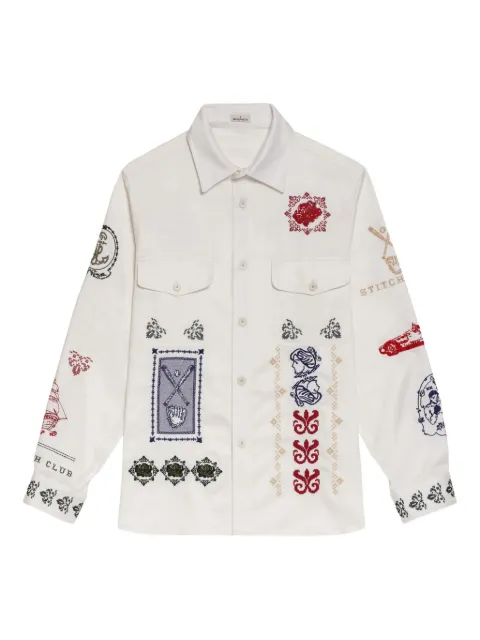Agua Bendita Ethan embroidered-patch shirt White 20084