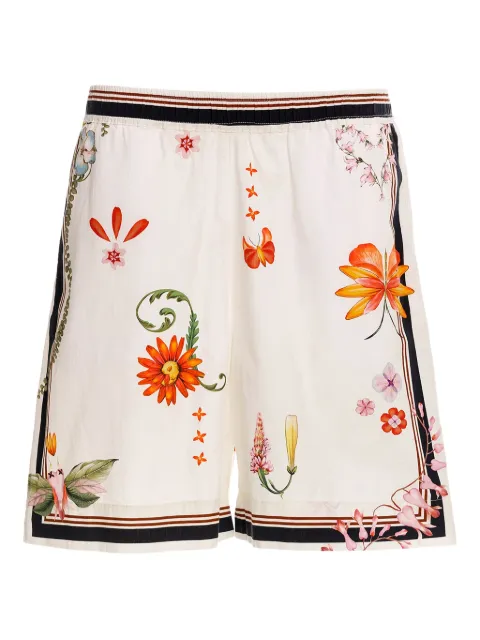 Agua Bendita floral-print side-stripe shorts Neutrals 19319