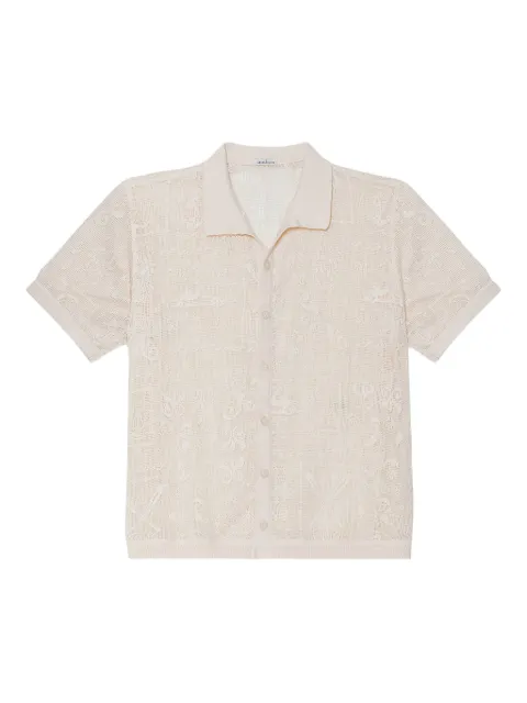 Agua Bendita Jared embroidered short-sleeve shirt Neutrals 20071
