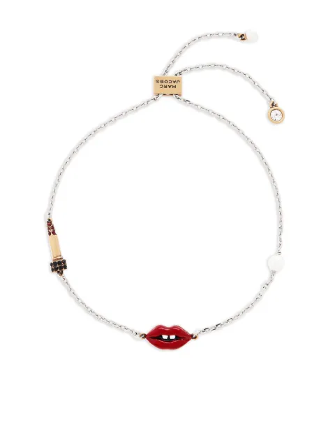 Marc Jacobs lip-detail slider-fastening bracelet Silver 2R5JBR001J54626
