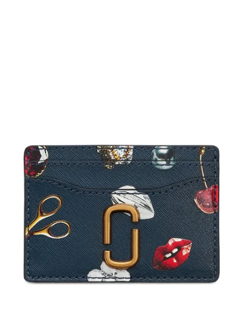 Marc Jacobs The Trinket printed leather card holder Blue 2R5SMP008S01411