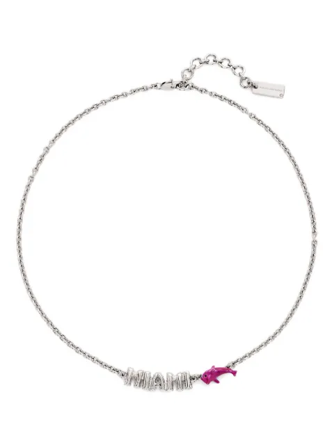 Marc Jacobs balloon-lettering dolphin-detail necklace Silver 2R5JNC001J82996