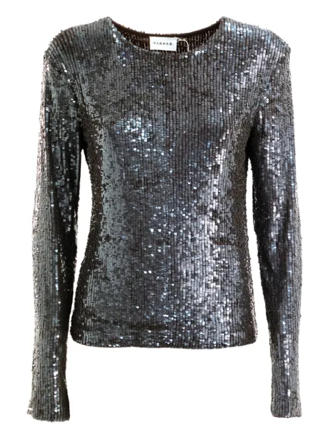 P.A.R.O.S.H. sequin-embellished long-sleeve top Grey GONG25D311677
