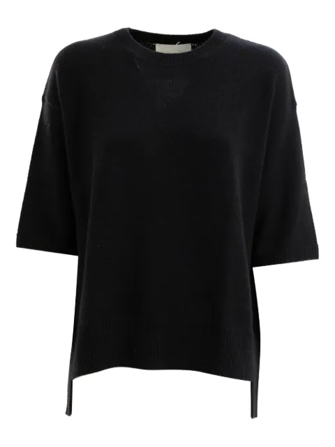 Lisa Yang short-sleeve side-tie sweater Black CAMILLE