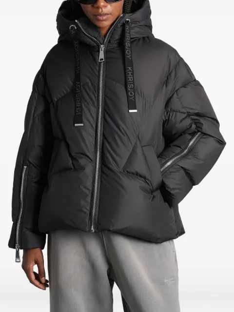 Khrisjoy quilted attached-hood puffer jacket Black KWF25R0601NY0030