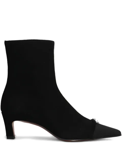Roberto Festa 50mm Evari frayed pointed-toe boots Black EVARI