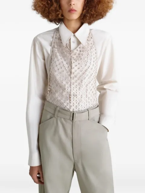 LEMAIRE fishnet halter top Neutrals TO1473LF1509