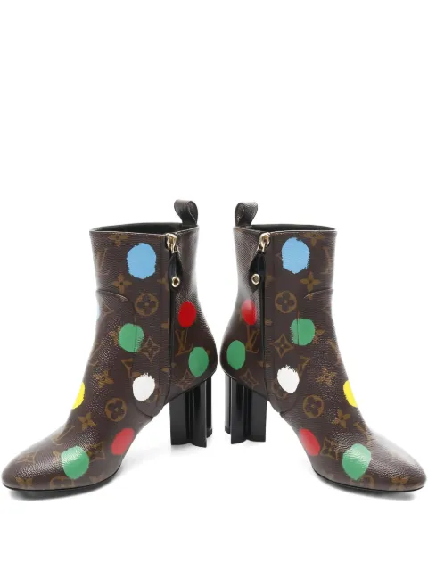 Louis Vuitton Pre-Owned x Yayoi Kusama 85mm monogram polka-dot ankle boots Brown 0995388NL1202