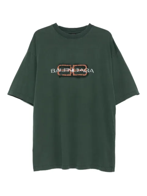 Balenciaga logo-print T-shirt Green 764235