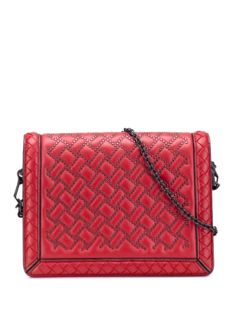 Bottega Veneta Pre-Owned 2012-2025 Nappa Intrecciato Microstud Montebello crossbody bag Red 68Z27QFK9K8NEWUP