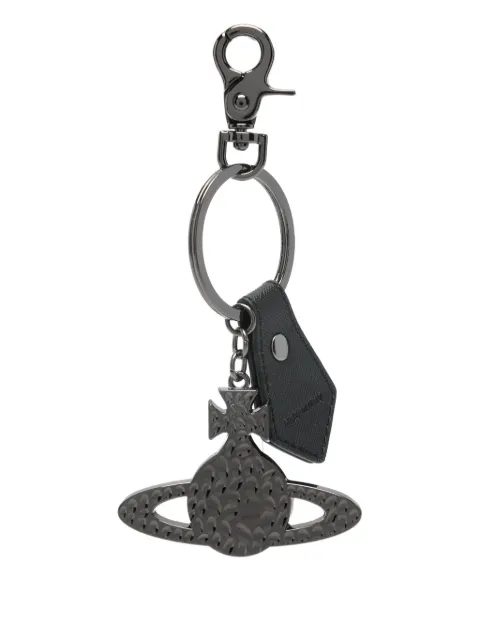 Vivienne Westwood Orb hammered keyring Black 8203012GUOM0014