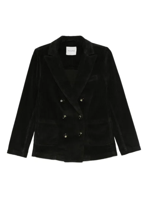 TRUE AVENUE corduroy double-breasted blazer Black SABICORDUROY