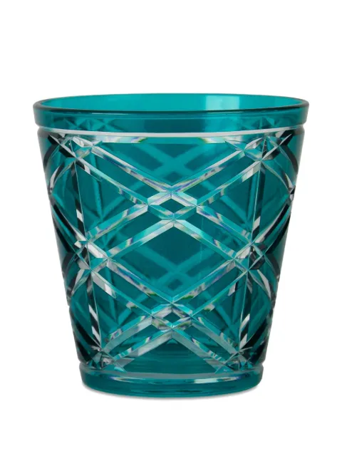 BACI MILANO diamond-patterned glasses (set of two) Green TUMBCOL05