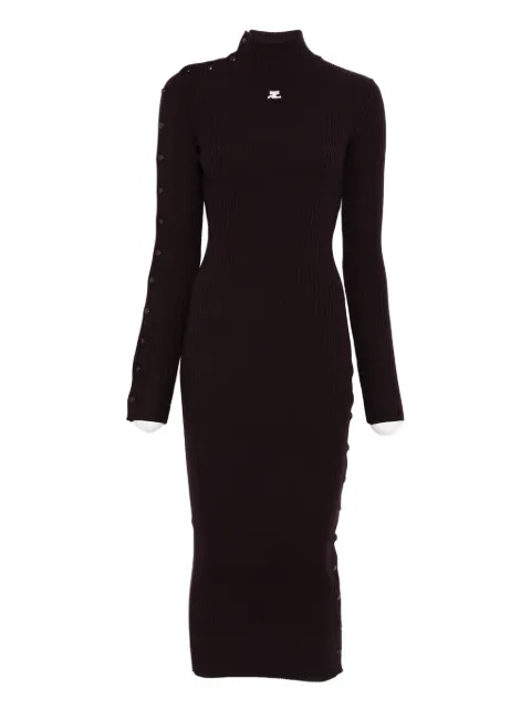 Courrèges ribbed button-detail dress Purple 325MRO692FI0001