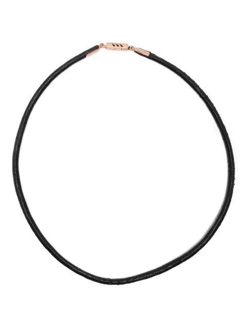 Dezso 18K rose gold enamel necklace Black NEN18K
