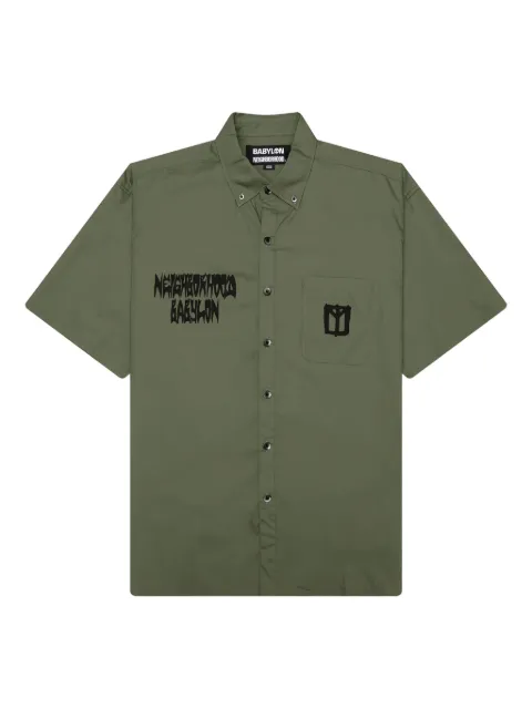 Neighborhood x Babylon BD graphic-print chest-pocket shirt Green 241AQBLNSHM02S