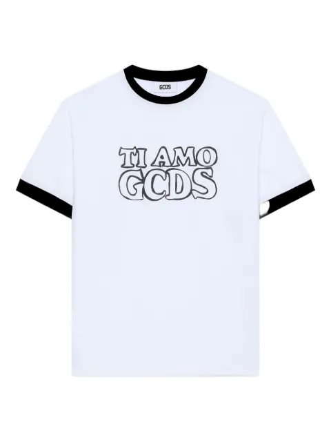 GCDS graphic-print ringer T-shirt White B2CW2327JF1