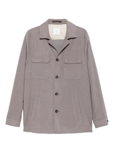 Eleventy button-fastening patch-pocket jacket Brown L75GIAL03TES0H111