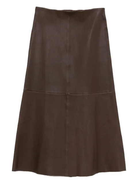 By Malene Birger A-line leather skirt Brown 102244