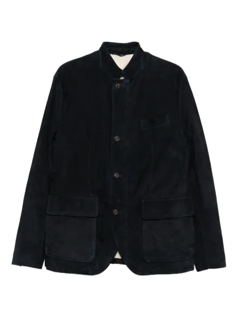 Eleventy patch pocket suede jacket Blue L75GIAD04PEL0L037