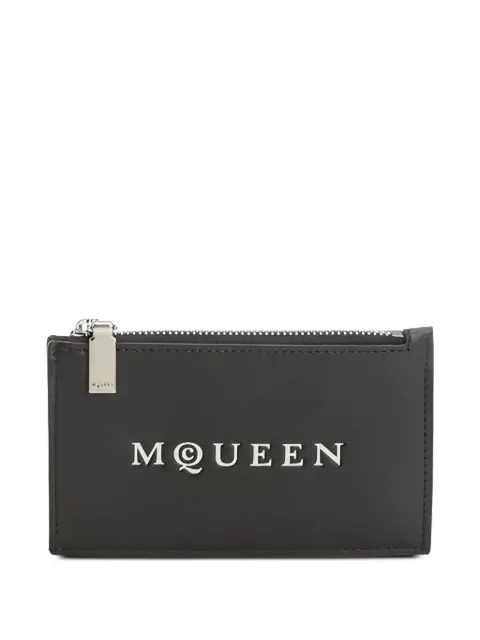 Alexander McQueen debossed-logo zipped cardholder Black 8361461AAU6