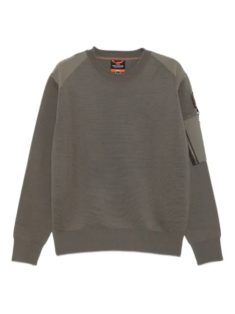 Parajumpers crew-neck panelled sweatshirt Brown PMKNRK01