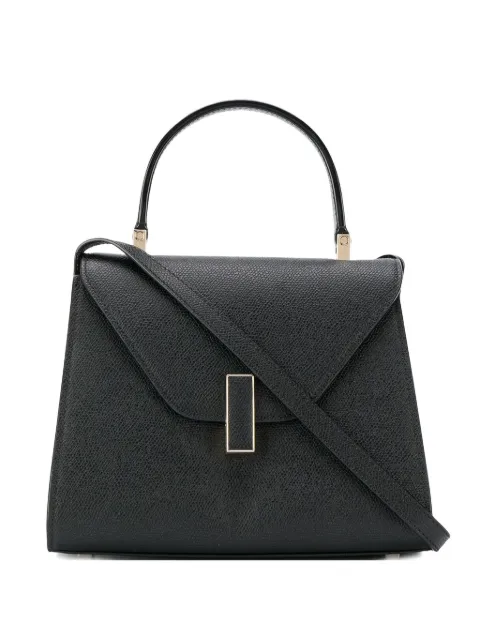 Valextra small leather-coated clasp tote bag Black WBES0036028LOC99