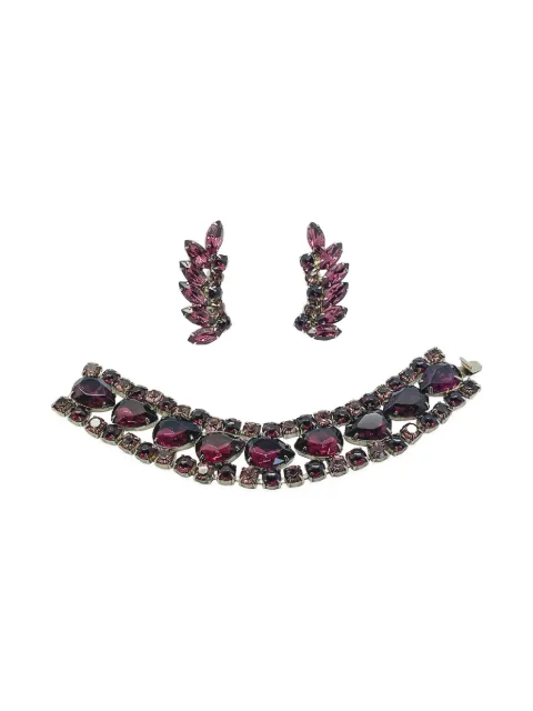 Jennifer Gibson Jewellery 1950s Juliana amethyst-embellished bracelet and earrings Silver JGJJULSET