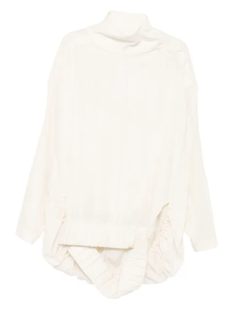 Jean Paul Gaultier high-neck pleated top Neutrals WTO283W009