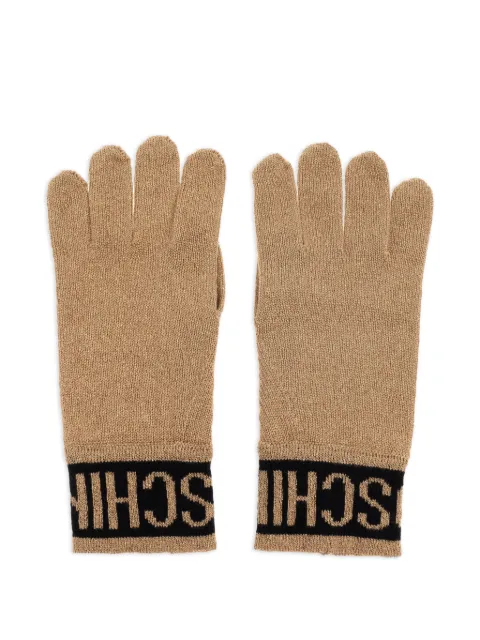 Moschino logo-intarsia gloves Brown 65422M3166
