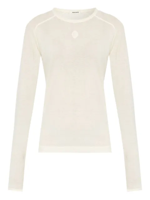 By Malene Birger logo-embroidered long-sleeve top Neutrals 103283