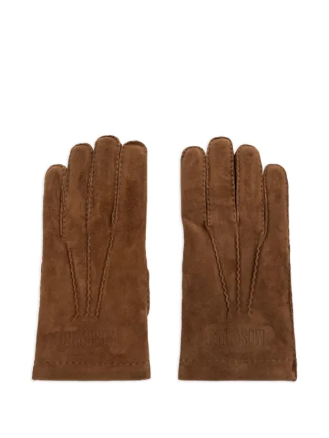 Moschino logo-debossed gloves Brown 60805M5882